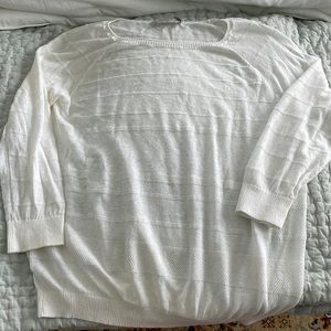 White linen/cotton lightweight sweater
